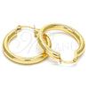 Argolla Mediana 5.136.005.30 Oro Laminado, Diseño de Hueco, Pulido, Tono Dorado