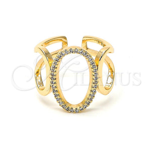 Anillo Multi Piedra 01.166.0018 Oro Laminado, con Blanca Micro Pave, Pulido, Tono Dorado (One size fits all)