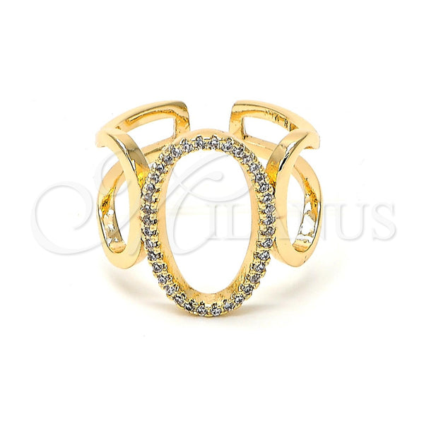 Anillo Multi Piedra 01.166.0018 Oro Laminado, con Blanca Micro Pave, Pulido, Tono Dorado (One size fits all)