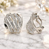 Arete Dormilona 02.59.0069.1 *PROMO* Oro Laminado Blanco, con Cristal Blanca, Pulido, Rodinado
