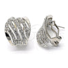 Arete Dormilona 02.59.0069.1 *PROMO* Rodio Laminado, con Cristal Blanca, Pulido, Rodinado