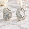 Arete Dormilona 02.59.0067.1 *PROMO* Oro Laminado Blanco, con Cristal Blanca, Pulido, Rodinado