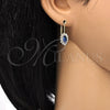 Arete Gancho Frances 02.122.0082.5 Oro Laminado, Diseño de Oja, con Tanzanita and Blanca Cristal, Pulido, Tono Dorado