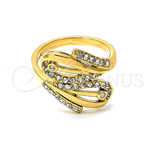 Anillo Multi Piedra 01.165.0001.10 Oro Laminado, con Blanca Zirconia Cubica, Pulido, Tono Dorado (Size 10)