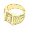Anillo de Hombre 01.185.0002.10 Oro Laminado, Diseño de Guadalupe, Diamantado, Tono Dorado (Size 10)
