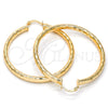 Argolla Grande 5.139.028.50 Oro Laminado, Diseño de Hueco, Diamantado, Tono Dorado