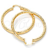 Argolla Grande 5.139.028.50 Oro Laminado, Diseño de Hueco, Diamantado, Tono Dorado