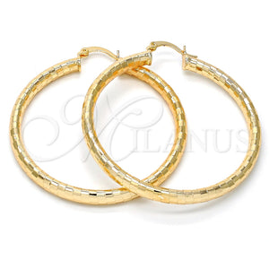 Argolla Grande 5.139.028.50 Oro Laminado, Diseño de Hueco, Diamantado, Tono Dorado