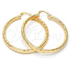 Argolla Grande 5.139.028.50 Oro Laminado, Diseño de Hueco, Diamantado, Tono Dorado