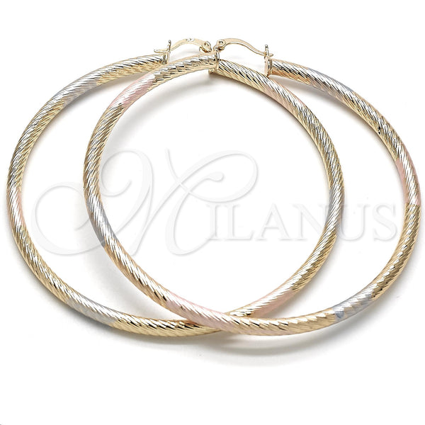 Argolla Extra Grande 5.138.001.1.80 Oro Laminado, Diamantado, Tres Tonos