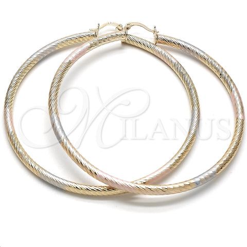 Argolla Extra Grande 5.138.001.1.80 Oro Laminado, Diamantado, Tres Tonos