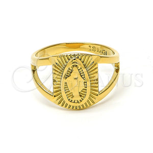 Anillo de Hombre 5.178.009.11 Oro Laminado, Diseño de Virgen Maria, Pulido, Tono Dorado (Size 11)