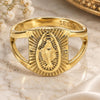 Anillo de Hombre 5.178.009.12 Oro Laminado, Diseño de Virgen Maria, Pulido, Tono Dorado (Tamaño 12)