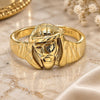 Anillo de Hombre 5.178.014.11 Oro Laminado, Diseño de Jesus, Pulido, Tono Dorado (Tamaño 11)