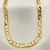Gargantilla Basica 04.63.1187.30 Oro Laminado, Diseño de Figaro, Pulido, Tono Dorado (0.35 Gauge, 07 MM Thickness, 30 Inches Length)