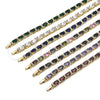 Pulsera Tennis 03.206.0004.3.07 Oro Laminado, Diseño de Cluster, con Zirconia Cubica Verde y Blanca, Pulido, Tono Dorado (Grosor 06 MM, 7 Pulgadas de Largo)