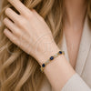 Pulsera Tennis 03.206.0001.1.07 Oro Laminado, Diseño de Besos y Abrazos, con Zafiro Azul and Blanca Zirconia Cubica, Pulido, Tono Dorado (07 MM Thickness, 7 Inches Length)