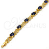 Pulsera Tennis 03.206.0001.1.07 Oro Laminado, Diseño de Besos y Abrazos, con Zafiro Azul and Blanca Zirconia Cubica, Pulido, Tono Dorado (07 MM Thickness, 7 Inches Length)