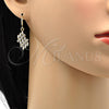 Arete Colgante 02.210.0001 Oro Laminado, con Blanca Zirconia Cubica, Pulido, Tono Dorado