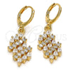 Arete Colgante 02.210.0001 Oro Laminado, con Blanca Zirconia Cubica, Pulido, Tono Dorado