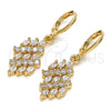 Arete Colgante 02.210.0001 Oro Laminado, con Blanca Zirconia Cubica, Pulido, Tono Dorado