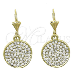 Arete Colgante 02.59.0122 Oro Laminado, con Blanca Cristal, Pulido, Tono Dorado