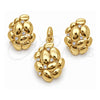 Juego de Arete y Dije de Adulto 10.59.0222 Oro Laminado, Diseño de Uva, con Zirconia Cubica Blanca, Pulido, Tono Dorado