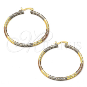 Argolla Grande 02.70.0027.45 Chapa de Oro, Diamantado, Tres Tonos