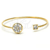 Aro Individual 07.97.0058.1 Oro Laminado, Diseño de Flor, con Blanca Zirconia Cubica and Blanca Cristal, Pulido, Tono Dorado (02 MM Thickness, One size fits all)