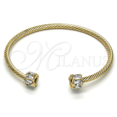 Aro Individual 07.97.0059 Oro Laminado, con Blanca Zirconia Cubica, Diamantado, Tono Dorado (03 MM Thickness, One size fits all)