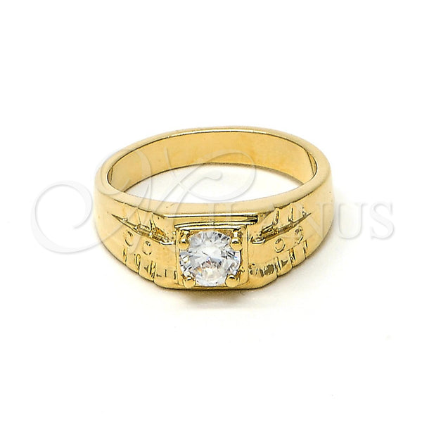 Anillo de Hombre 5.175.021.07 Oro Laminado, con Blanca Zirconia Cubica, Mate, Tono Dorado (Size 7)