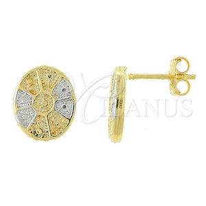 Arete Dormilona 02.55.0020 *PROMO* Oro Laminado, Pulido, Dos Tonos