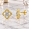 Arete Dormilona 02.55.0025 *PROMO* Oro Laminado, Diseño de Flor y Floral, Pulido, Dos Tonos
