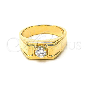 Anillo de Hombre 5.178.027.08 Oro Laminado, con Blanca Zirconia Cubica, Pulido, Tono Dorado (Size 8)