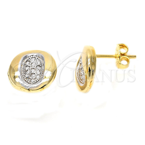 Arete Dormilona 02.55.0028 *PROMO* Oro Laminado, Pulido, Dos Tonos
