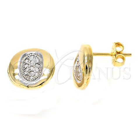 Arete Dormilona 02.55.0028 *PROMO* Oro Laminado, Pulido, Dos Tonos