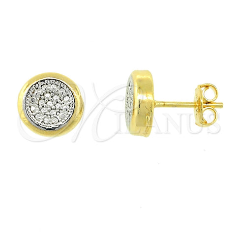 Arete Dormilona 02.55.0033 Oro Laminado, Pulido, Dos Tonos
