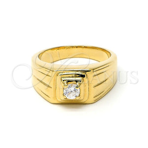 Anillo de Hombre 5.175.016.1.08 Oro Laminado, con Blanca Zirconia Cubica, Diamantado, Tono Dorado (Size 8)