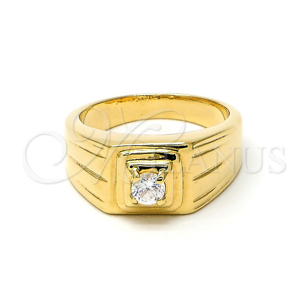 Anillo de Hombre 5.175.016.1.08 Oro Laminado, con Blanca Zirconia Cubica, Diamantado, Tono Dorado (Size 8)