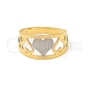 Anillo Infantil 01.21.0041.03 Oro Laminado, Diseño de Corazón y Amor, Pulido, Dos Tonos (Size 3)