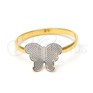 Anillo Infantil 01.21.0037.1.03 Oro Laminado, Diseño de Mariposa, Pulido, Dos Tonos (Size 3)