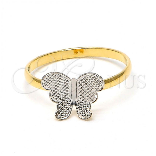 Anillo Infantil 01.21.0037.1.03 Oro Laminado, Diseño de Mariposa, Pulido, Dos Tonos (Size 3)