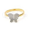 Anillo Infantil 01.21.0037.1.03 Oro Laminado, Diseño de Mariposa, Pulido, Dos Tonos (Size 3)