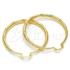Argolla Grande 02.170.0064.50 Oro Laminado, Diseño de Hueco, Diamantado, Tono Dorado