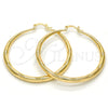 Argolla Grande 02.170.0064.50 Oro Laminado, Diseño de Hueco, Diamantado, Tono Dorado