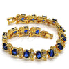 Pulsera Tennis 03.206.0007.5.07 Oro Laminado, con Zafiro Azul Zirconia Cubica and Blanca Micro Pave, Pulido, Tono Dorado (11 MM Thickness, 7 Inches Length)