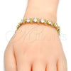 Pulsera Tennis 03.206.0007.07 Oro Laminado, con Blanca Zirconia Cubica, Pulido, Tono Dorado (11 MM Thickness, 7 Inches Length)