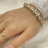 Pulsera Tennis 03.206.0007.07 Oro Laminado, con Blanca Zirconia Cubica, Pulido, Tono Dorado (11 MM Thickness, 7 Inches Length)