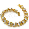 Pulsera Tennis 03.206.0007.07 Oro Laminado, con Blanca Zirconia Cubica, Pulido, Tono Dorado (11 MM Thickness, 7 Inches Length)