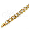 Pulsera Tennis 03.206.0007.07 Oro Laminado, con Blanca Zirconia Cubica, Pulido, Tono Dorado (11 MM Thickness, 7 Inches Length)